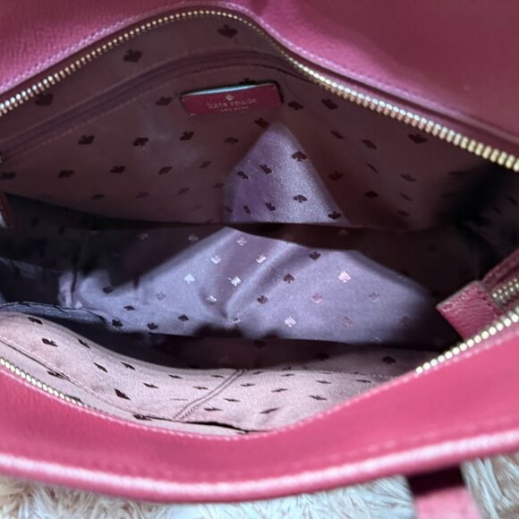 EUC Kate Spade Lori Large Textured Tote- Blackberry w/ COA - Picture 6 of 12